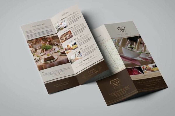 Take out restaurant menu - back and front